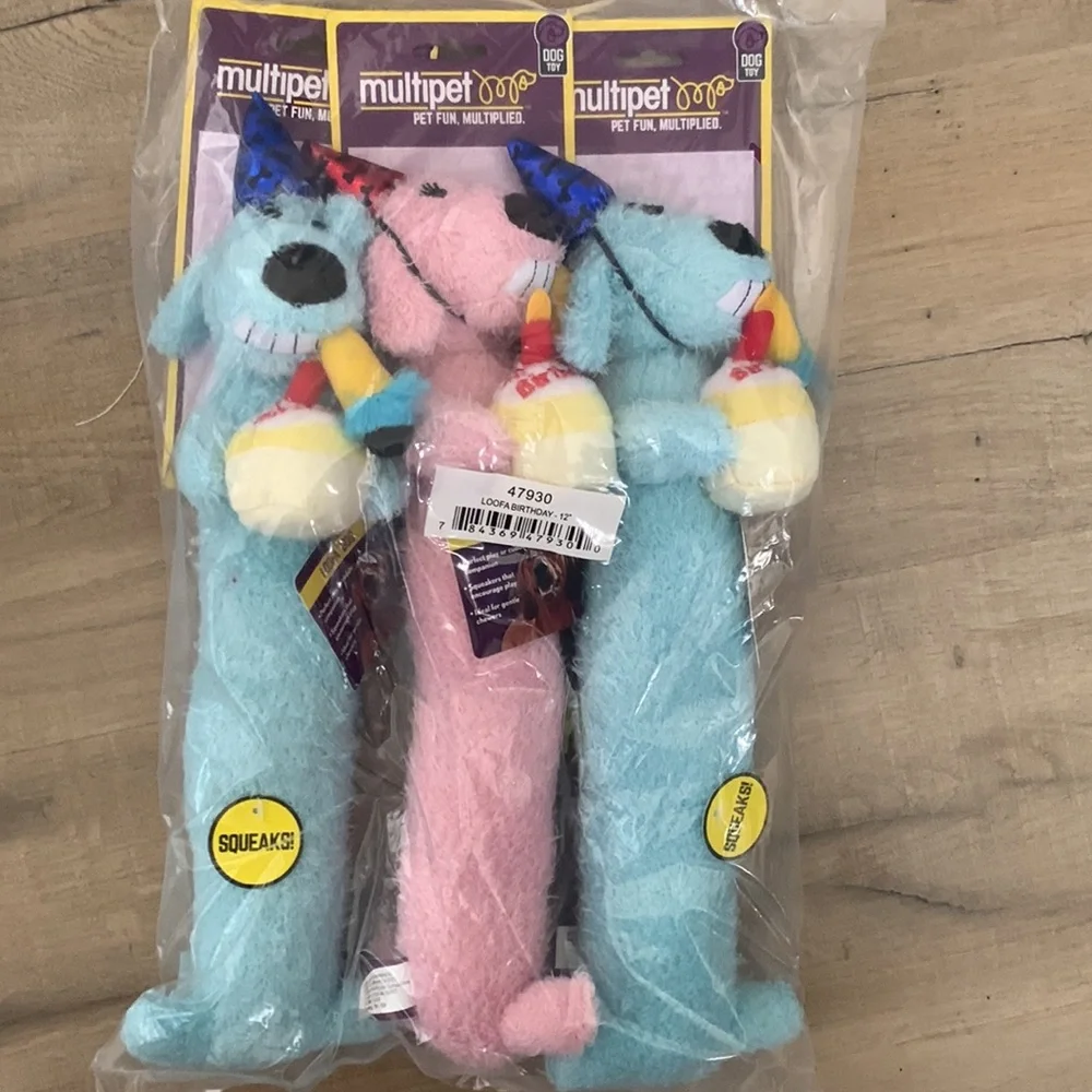 Dog‎ Toy Birthday Loofa Blue Multipet 12 in